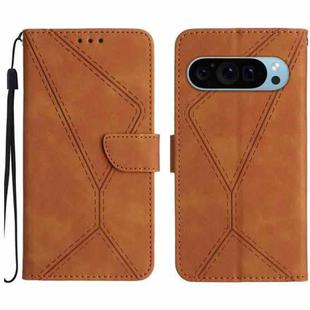 For Google Pixel 9 Pro Stitching Embossed Leather Phone Case(Brown)