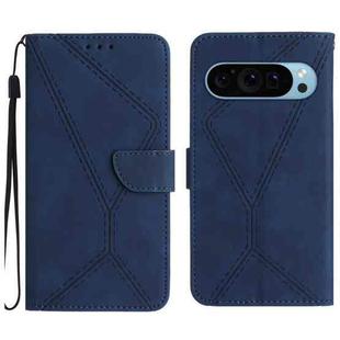 For Google Pixel 9 Pro Stitching Embossed Leather Phone Case(Blue)