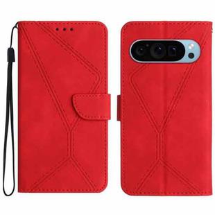 For Google Pixel 9 Stitching Embossed Leather Phone Case(Red)