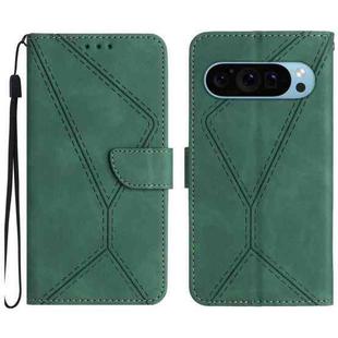 For Google Pixel 9 Stitching Embossed Leather Phone Case(Green)