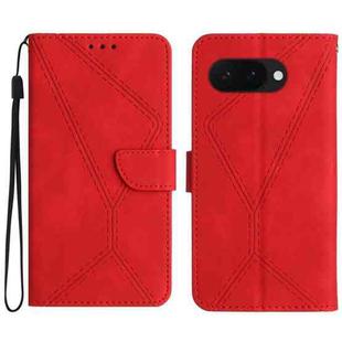 For Google Pixel 9a Stitching Embossed Leather Phone Case(Red)