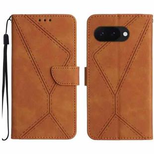 For Google Pixel 9a Stitching Embossed Leather Phone Case(Brown)