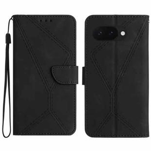 For Google Pixel 9a Stitching Embossed Leather Phone Case(Black)