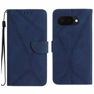 For Google Pixel 9a Stitching Embossed Leather Phone Case(Blue)