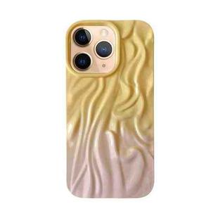 For iPhone 11 Pro Max Wrinkle Gradient Oily Feel TPU Phone Case(Yellow Pink)