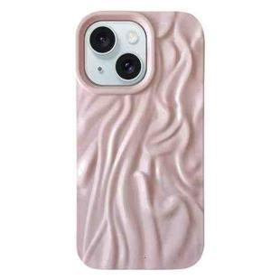 For iPhone 15 Plus Wrinkle Gradient Oily Feel TPU Phone Case(Pink)