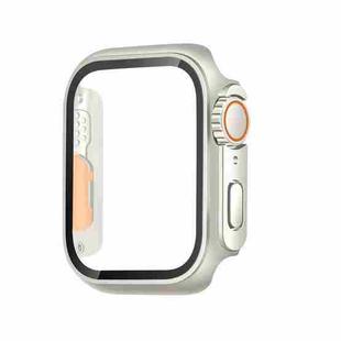 For Apple Watch Series 9 / 8 / 7 45mm Tempered Film Hybrid PC Integrated Watch Case(Starlight Orange)