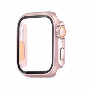 For Apple Watch Series 6 / 5 / 4 / SE 40mm Tempered Film Hybrid PC Integrated Watch Case(Rose Gold Orange)