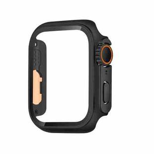 For Apple Watch Series 6 / 5 / 4 / SE 44mm Tempered Film Hybrid PC Integrated Watch Case(Black Orange)