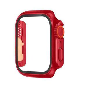 For Apple Watch Series 6 / 5 / 4 / SE 44mm Tempered Film Hybrid PC Integrated Watch Case(Red)