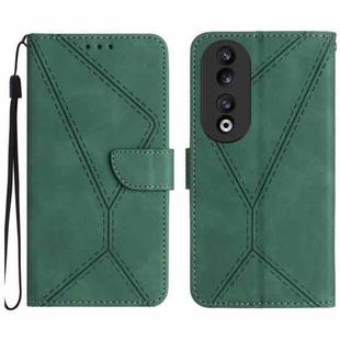 For Honor 90 Stitching Embossed Leather Phone Case(Green)