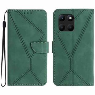 For Honor X6A Stitching Embossed Leather Phone Case(Green)