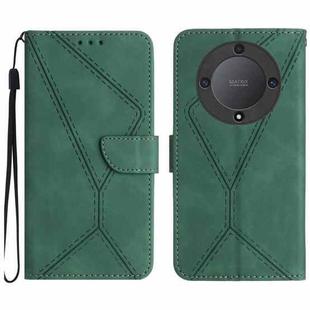 For Honor X9b Stitching Embossed Leather Phone Case(Green)