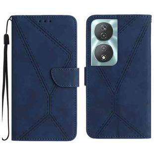 For Honor 90 Smart Stitching Embossed Leather Phone Case(Blue)