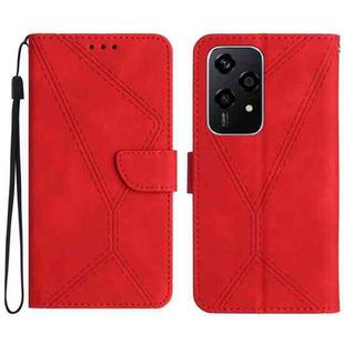 For Honor 200 Lite Global Stitching Embossed Leather Phone Case(Red)