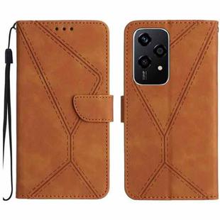 For Honor 200 Lite Global Stitching Embossed Leather Phone Case(Brown)