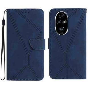 For Honor 200 5G Global Stitching Embossed Leather Phone Case(Blue)