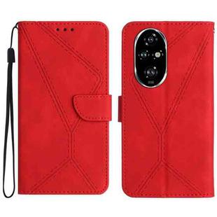 For Honor 200 Pro 5G Global Stitching Embossed Leather Phone Case(Red)