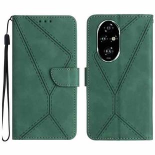 For Honor 200 Pro 5G Global Stitching Embossed Leather Phone Case(Green)