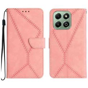 For Honor X6b Stitching Embossed Leather Phone Case(Pink)