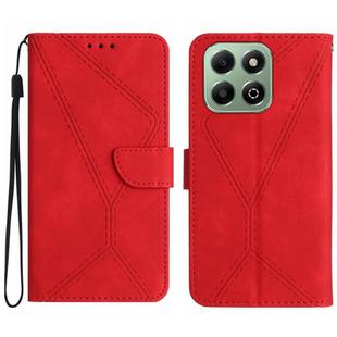 For Honor 200 Smart Global Stitching Embossed Leather Phone Case(Red)