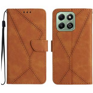 For Honor 200 Smart Global Stitching Embossed Leather Phone Case(Brown)