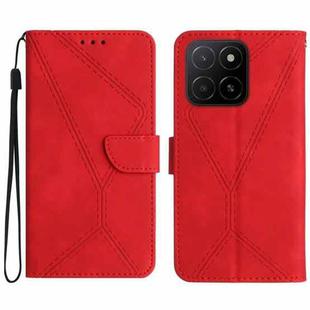 For Honor X5b 4G / X5b Plus 4G Stitching Embossed Leather Phone Case(Red)