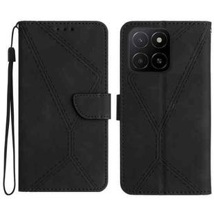 For Honor X5b 4G / X5b Plus 4G Stitching Embossed Leather Phone Case(Black)