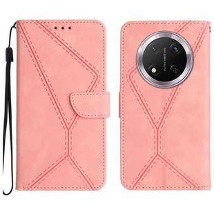 For Honor X9c Stitching Embossed Leather Phone Case(Pink)