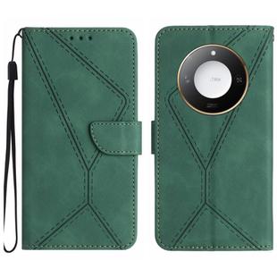 For Honor X9c Smart Stitching Embossed Leather Phone Case(Green)