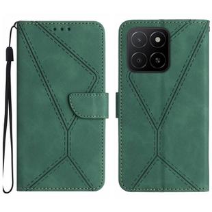 For Honor X8c 4G Stitching Embossed Leather Phone Case(Green)