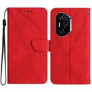 For Honor 400 Pro Global 160.8mm Stitching Embossed Leather Phone Case(Red)