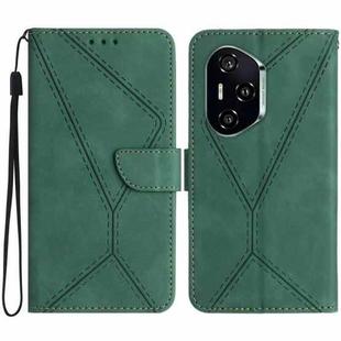For Honor 400 Pro Global 160.8mm Stitching Embossed Leather Phone Case(Green)
