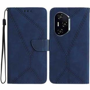 For Honor 400 Pro Global 160.8mm Stitching Embossed Leather Phone Case(Blue)