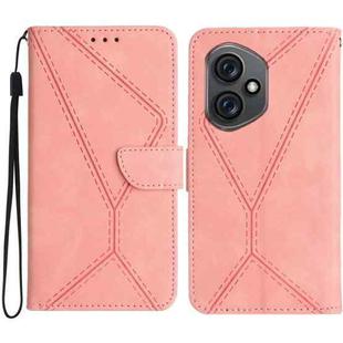 For Honor 400 Global 156.5mm Stitching Embossed Leather Phone Case(Pink)