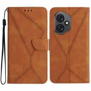 For Honor 400 Global 156.5mm Stitching Embossed Leather Phone Case(Brown)