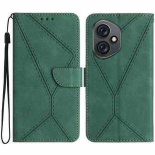 For Honor 400 Global 156.5mm Stitching Embossed Leather Phone Case(Green)