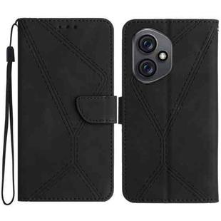 For Honor 400 Global 156.5mm Stitching Embossed Leather Phone Case(Black)