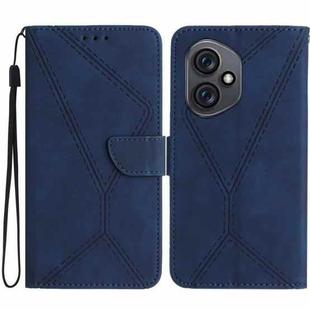 For Honor 400 Global 156.5mm Stitching Embossed Leather Phone Case(Blue)
