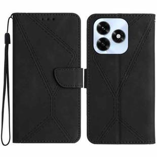 For Honor X5c Plus Stitching Embossed Leather Phone Case(Black)