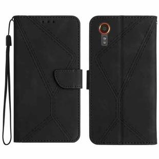 For Samsung Galaxy Xcover 7 5G Stitching Embossed Leather Phone Case(Black)
