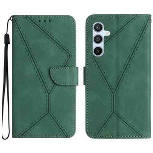 For Samsung Galaxy M55 Stitching Embossed Leather Phone Case(Green)