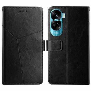 For Honor 90 Lite Y-shaped Pattern Flip Leather Phone Case(Black)