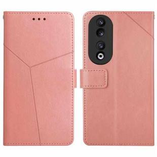 For Honor 90 Y-shaped Pattern Flip Leather Phone Case(Pink)