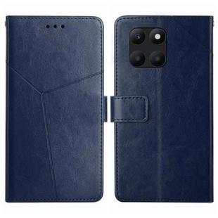 For Honor X8b Y-shaped Pattern Flip Leather Phone Case(Blue)