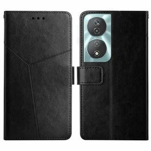 For Honor 90 Smart Y-shaped Pattern Flip Leather Phone Case(Black)