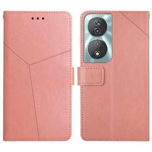 For Honor 90 Smart Y-shaped Pattern Flip Leather Phone Case(Pink)