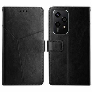 For Honor 200 Lite Global Y-shaped Pattern Flip Leather Phone Case(Black)