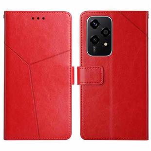 For Honor 200 Lite Global Y-shaped Pattern Flip Leather Phone Case(Red)