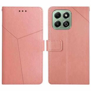 For Honor X6b Y-shaped Pattern Flip Leather Phone Case(Pink)